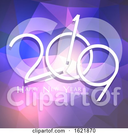 Low Poly Happy New Year Background by KJ Pargeter