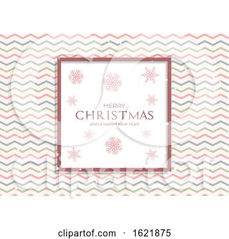Christmas Background with Retro Pattern and Snowflakes by KJ Pargeter