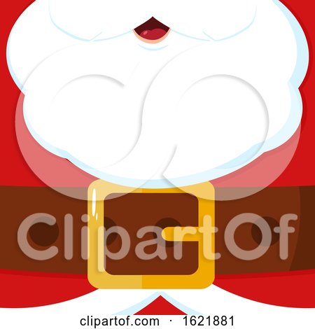 Closeup of Santas Christmas Suit and Beard by Hit Toon
