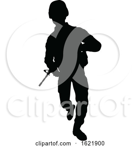 Soldier Detailed Silhouette by AtStockIllustration