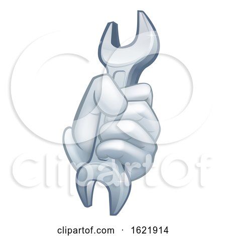 Hand Holding Spanner Icon Concept by AtStockIllustration