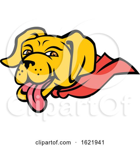Super Yellow Labrador Retriever Wearing Cape Mascot by patrimonio