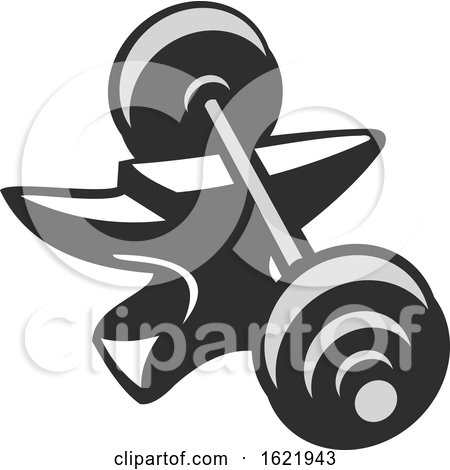 Grayscale Barbell Resting on an Anvil by patrimonio