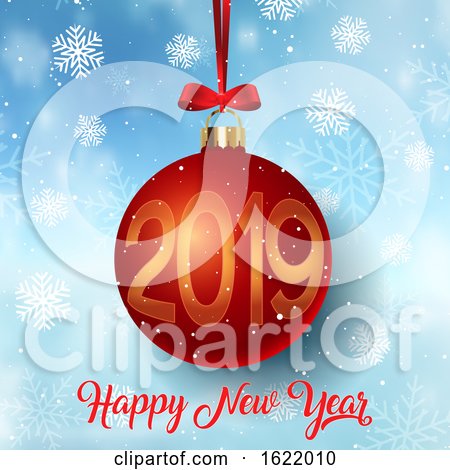 Happy New Year Bauble Background by KJ Pargeter