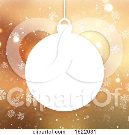 Golden Christmas Background with Christmas Bauble by KJ Pargeter