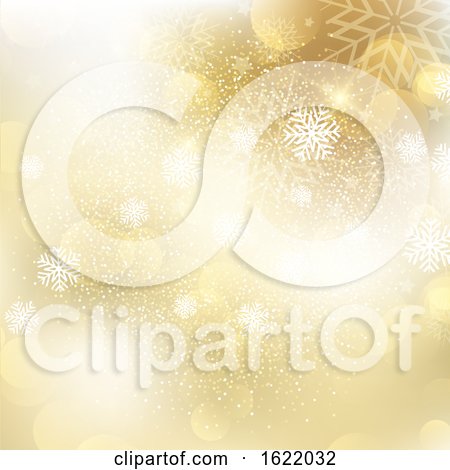 Golden Christmas Snowflake Background by KJ Pargeter