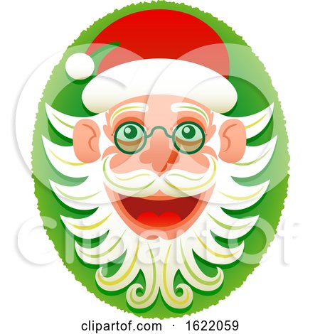 Christmas Hipster Santa Claus Face by Zooco
