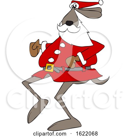 Cartoon Santa Dog Running by djart