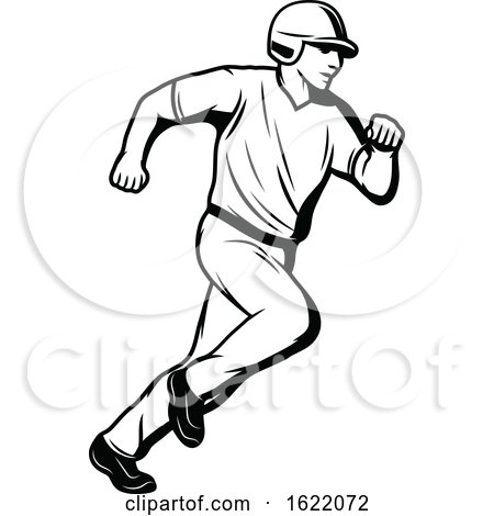 Black and White Baseball Player by Vector Tradition SM