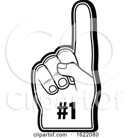 Black and White Foam Finger by Vector Tradition SM