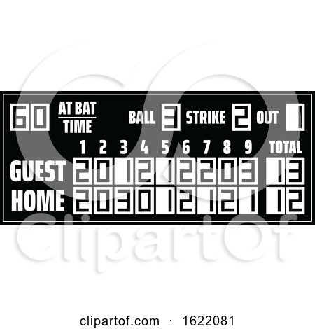 Black and White Baseball Score Board by Vector Tradition SM