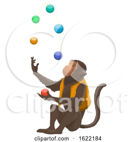 Juggling Circus Monkey by Vector Tradition SM