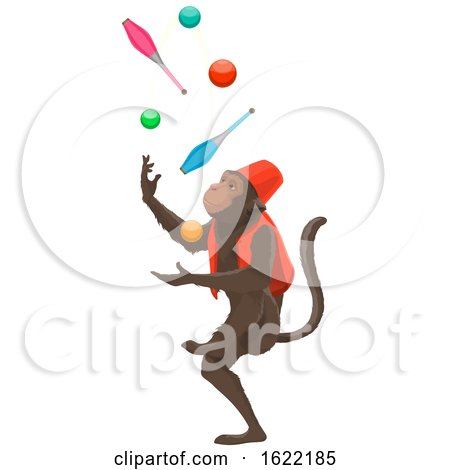 Juggling Circus Monkey by Vector Tradition SM