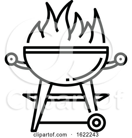 Black and White Bbq Icon by Vector Tradition SM