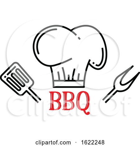 Bbq Design with a Chef Hat Spatula and Fork by Vector Tradition SM