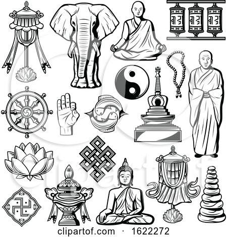 Buddhism Icons by Vector Tradition SM