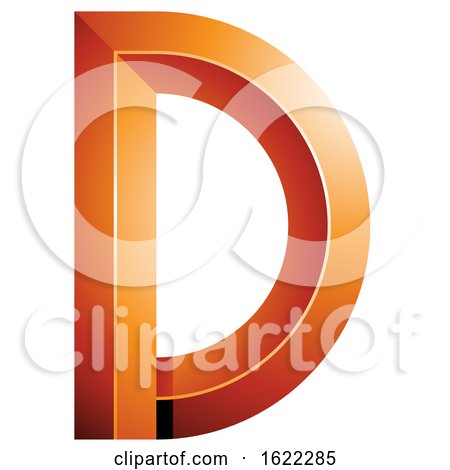 Glossy 3d Orange Letter D by cidepix