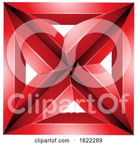 3d Red Square with Triangles by cidepix