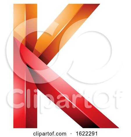 Red and Orange 3d Geometric Letter K by cidepix