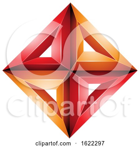 Orange and Red 3d Embossed Diamond by cidepix