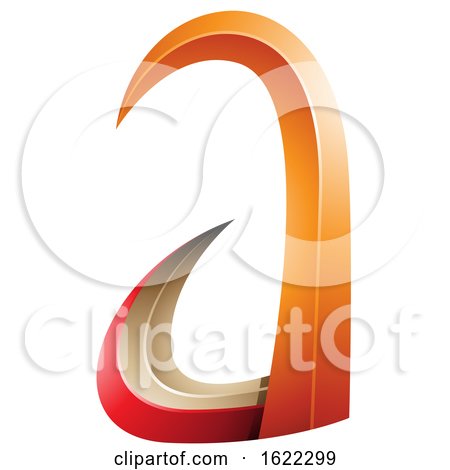 Red and Orange 3d Horn like Letter a by cidepix