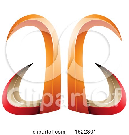 Red and Orange 3d Horn like Letters a and G by cidepix
