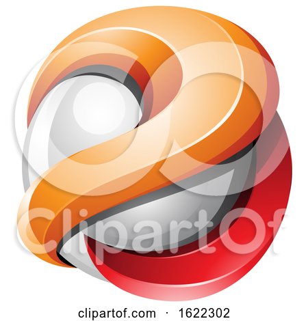 Red and Orange 3d Glossy Sphere by cidepix