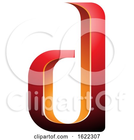 Red and Orange Letter D with Shading by cidepix