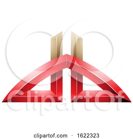 Red and Beige Bridged Letters D and B by cidepix
