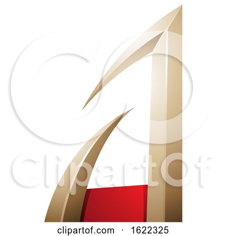 Red and Beige Arrow Shaped Letter a by cidepix