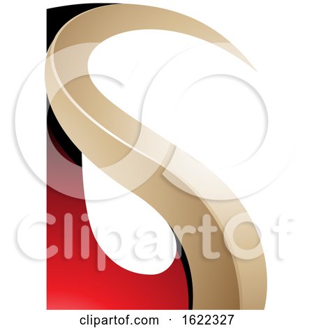 Red and Beige Curvy Embossed Letter G by cidepix