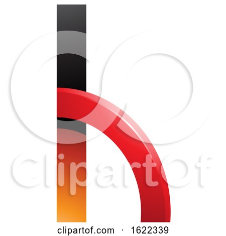 Red and Orange Letter H with a Glossy Quarter Circle by cidepix