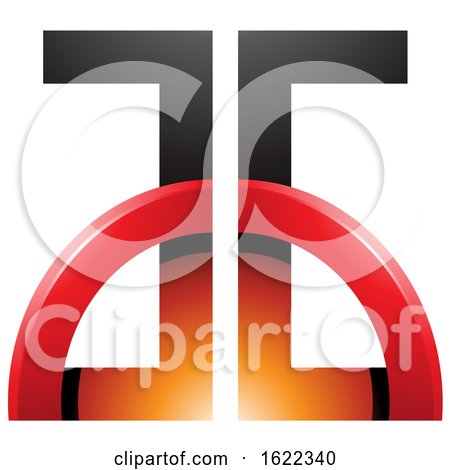 Red and Orange Letters a and G with Glossy Half Circle by cidepix