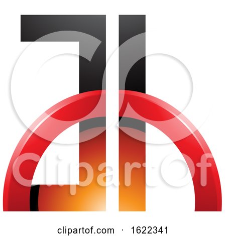 Red and Orange Letters a and H with Glossy Half Circle by cidepix