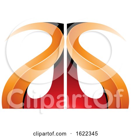 Red and Orange Curvy Embossed Letters a and G by cidepix