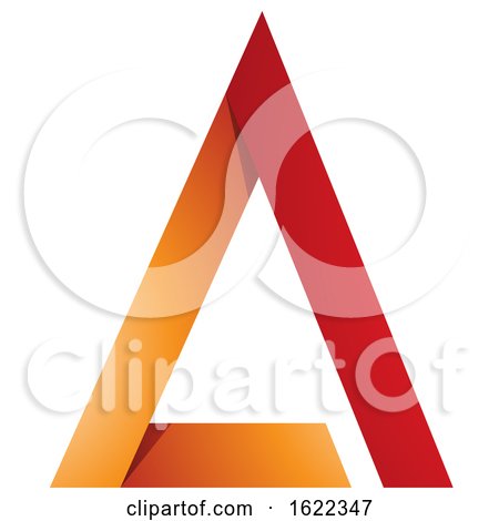 Red and Orange Folded Triangular Letter a by cidepix