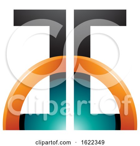 Persian Green and Orange Letters a and G with a Half Circle by cidepix