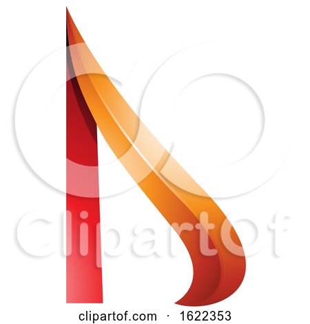 Red and Orange Embossed Arrow like Letter D by cidepix