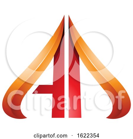 Red and Orange Embossed Arrow like Letters a and D by cidepix