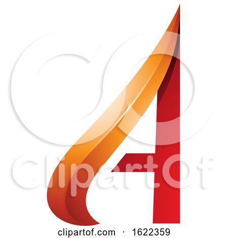 Red and Orange Embossed Arrow like Letter a by cidepix