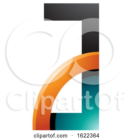 Persian Green and Orange Letter a with a Quarter Circle by cidepix