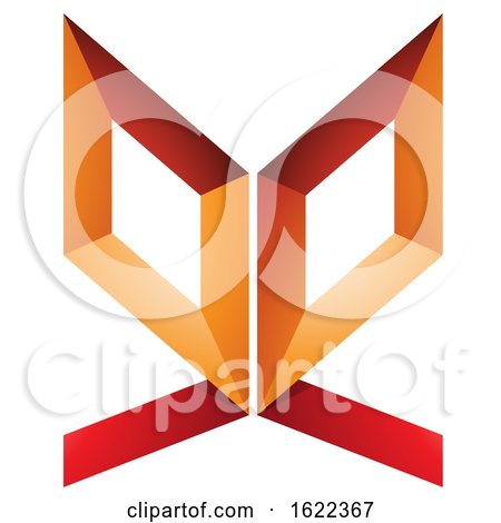 Red and Orange Double Sided Butterfly like Letter F by cidepix