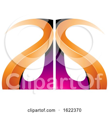 Orange and Magenta Glossy Curvy Embossed Letters a and G by cidepix