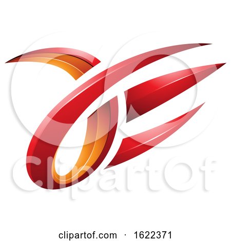 Orange and Red 3d Claw Shaped Letters a and E by cidepix