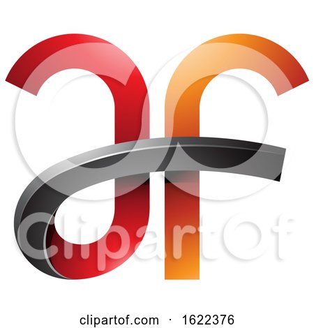 Red and Orange Bold Curvy Letters a and F by cidepix