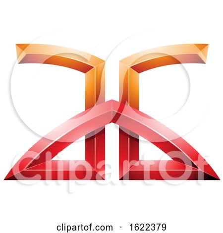 Red and Orange Bridged Embossed Letters a and G by cidepix