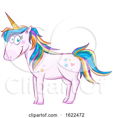 Cute Rainbow Unicorn by Domenico Condello
