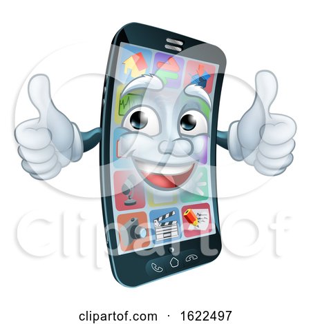 Mobile Phone Cell Mascot Cartoon Character by AtStockIllustration
