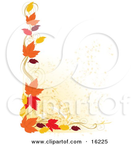 Border Of Autumn Leaves Over A White Background Clipart Illustration Image by Maria Bell