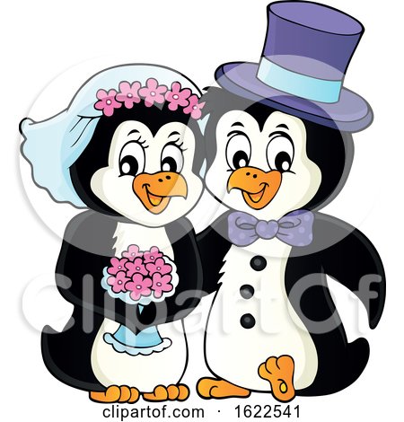 Penguin Wedding Couple by visekart